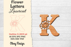 Flower Letters Laser Cut SVG Bundle 29 - CraftNest - Digital Crafting and Art