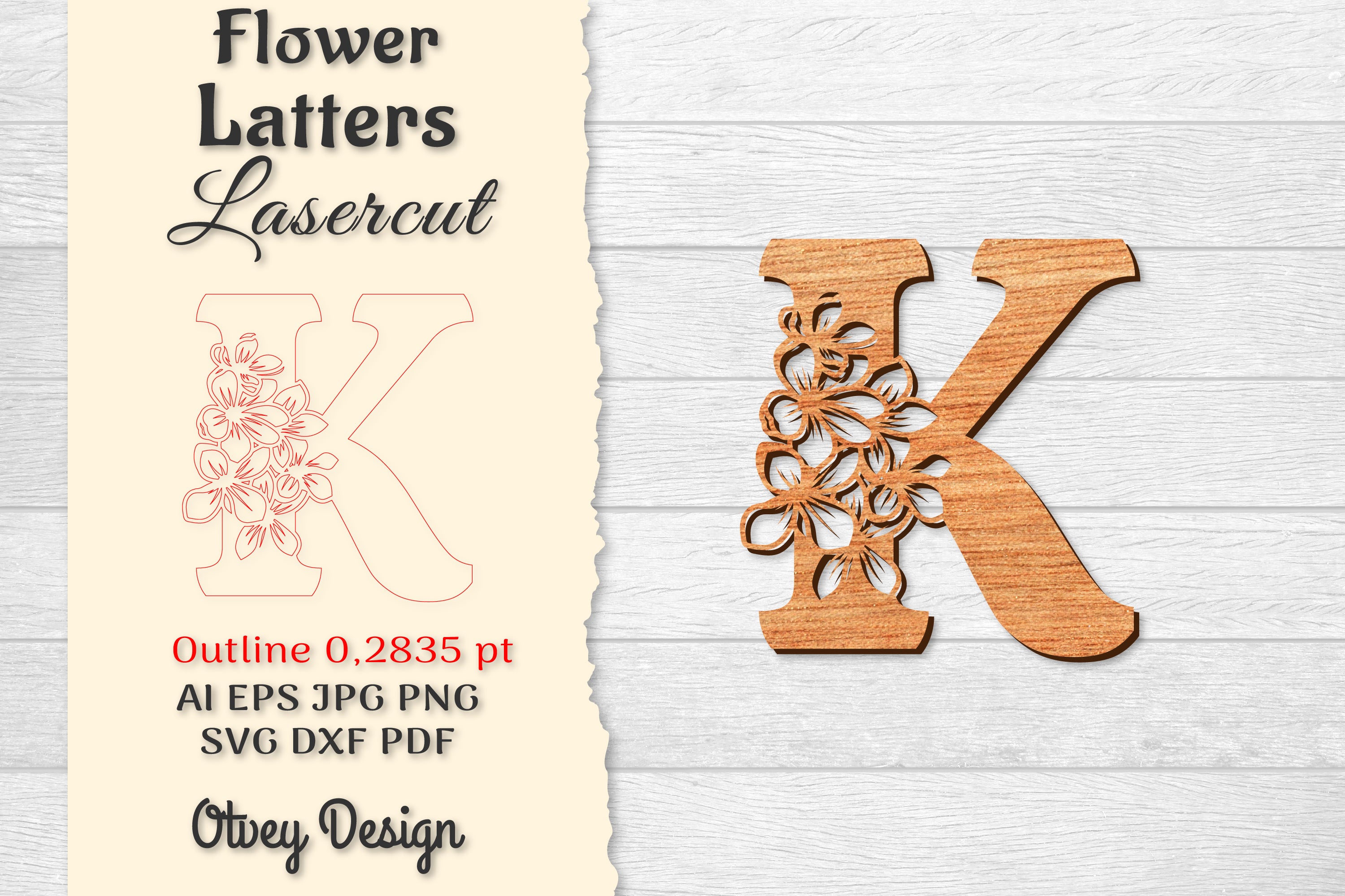Flower Letters Laser Cut File SVG Bundle 137 - CraftNest - Digital Crafting and Art