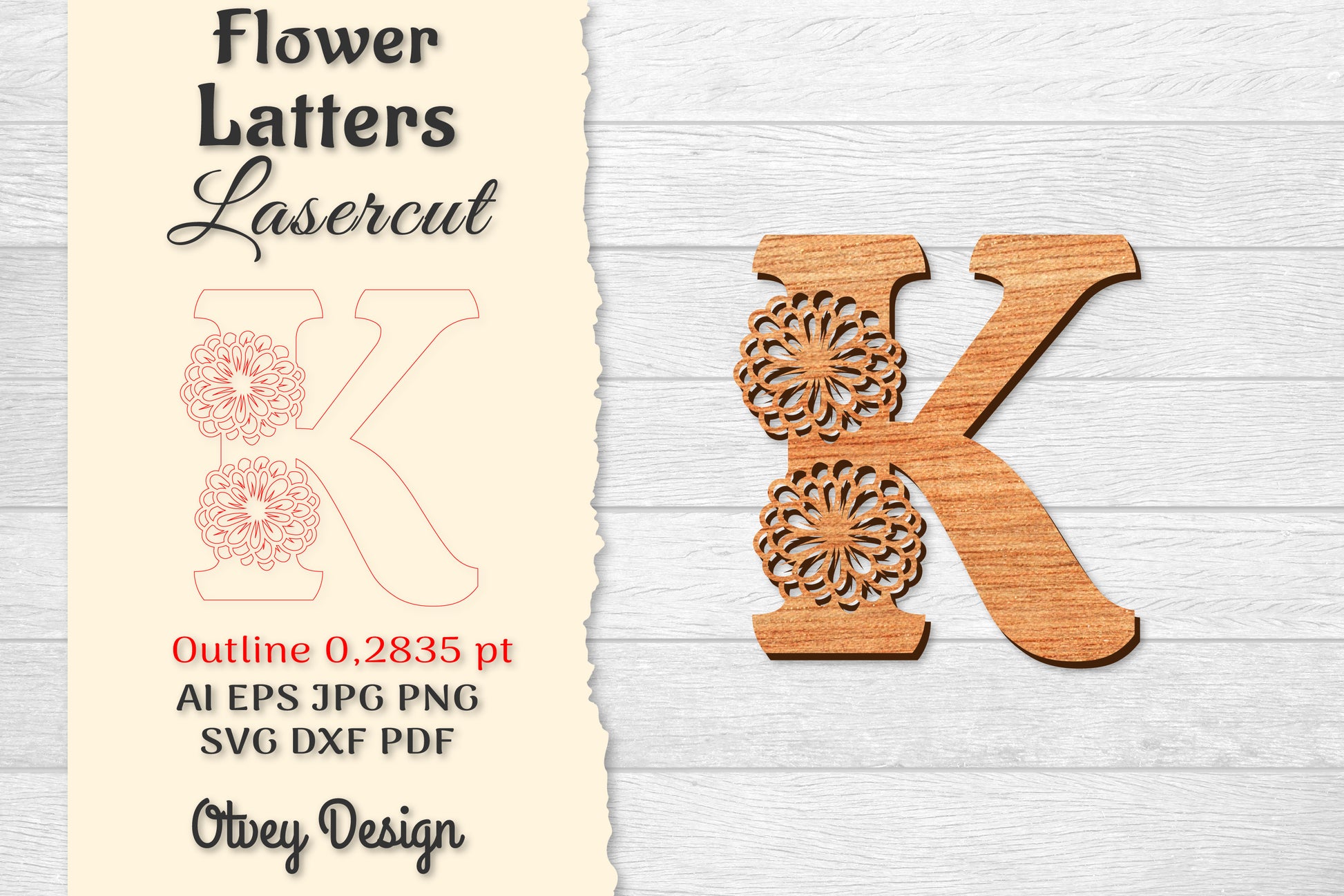 Flower Letters Laser Cut SVG Bundle 42 - CraftNest - Digital Crafting and Art