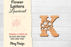 Flower Letters Laser Cut File SVG Bundle 49 - CraftNest - Digital Crafting and Art