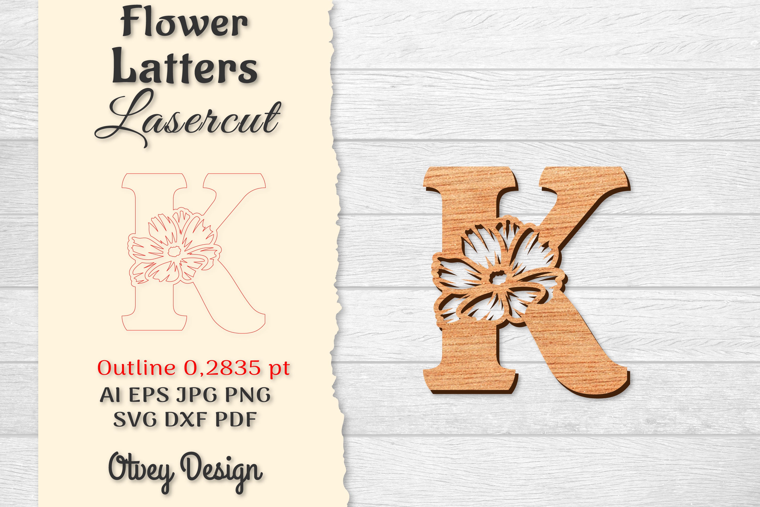 Flower Letters Laser Cut File SVG Bundle 49 - CraftNest - Digital Crafting and Art