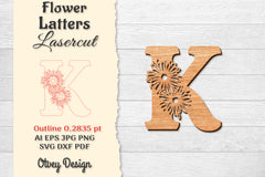 Flower Letters Laser Cut File SVG Bundle 73 - CraftNest - Digital Crafting and Art