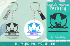 Animals Peeking Keychain SVG Bundle 3 - CraftNest - Digital Crafting and Art