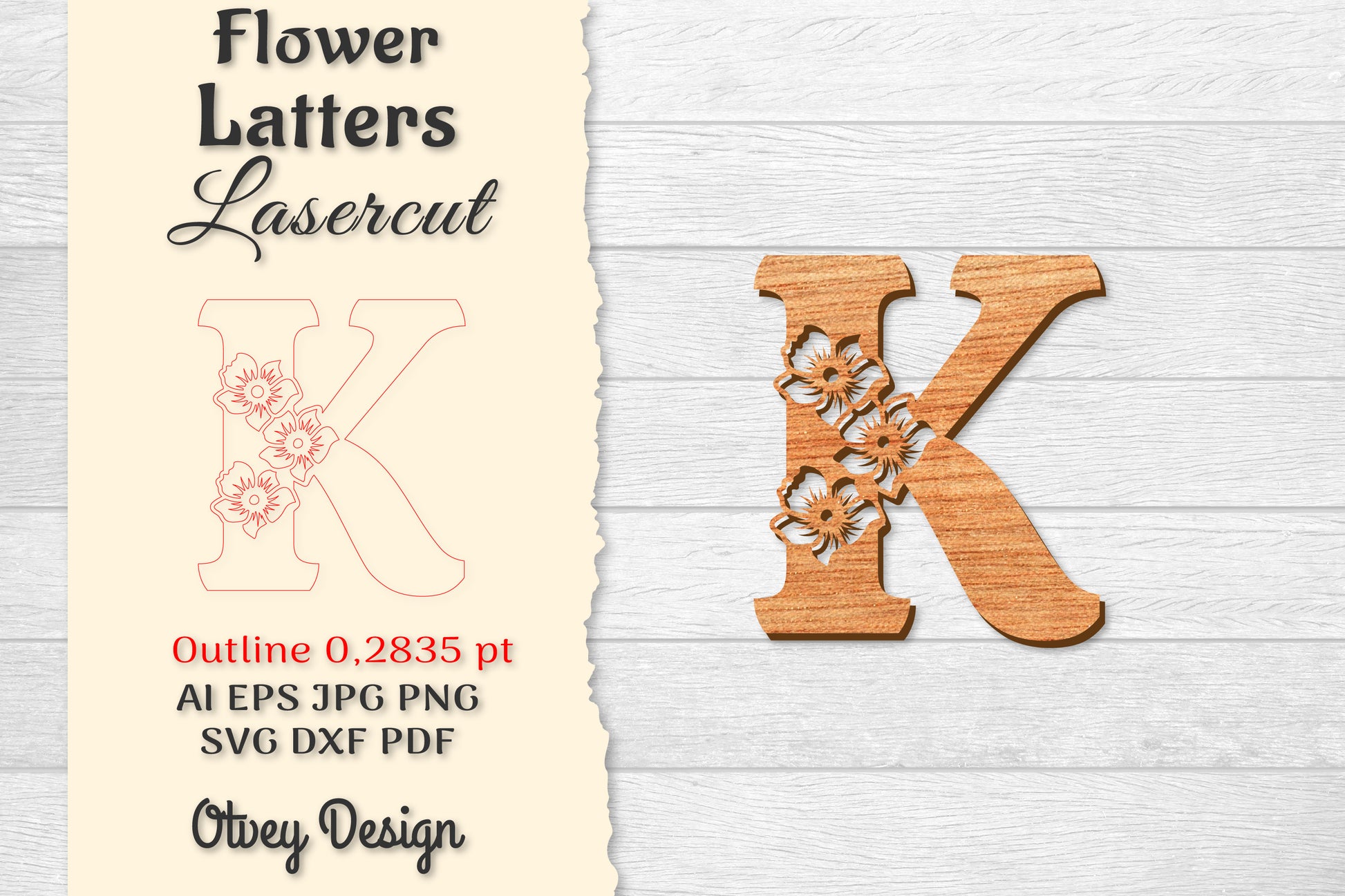 Flower Letters Laser Cut File SVG Bundle 112 - CraftNest - Digital Crafting and Art
