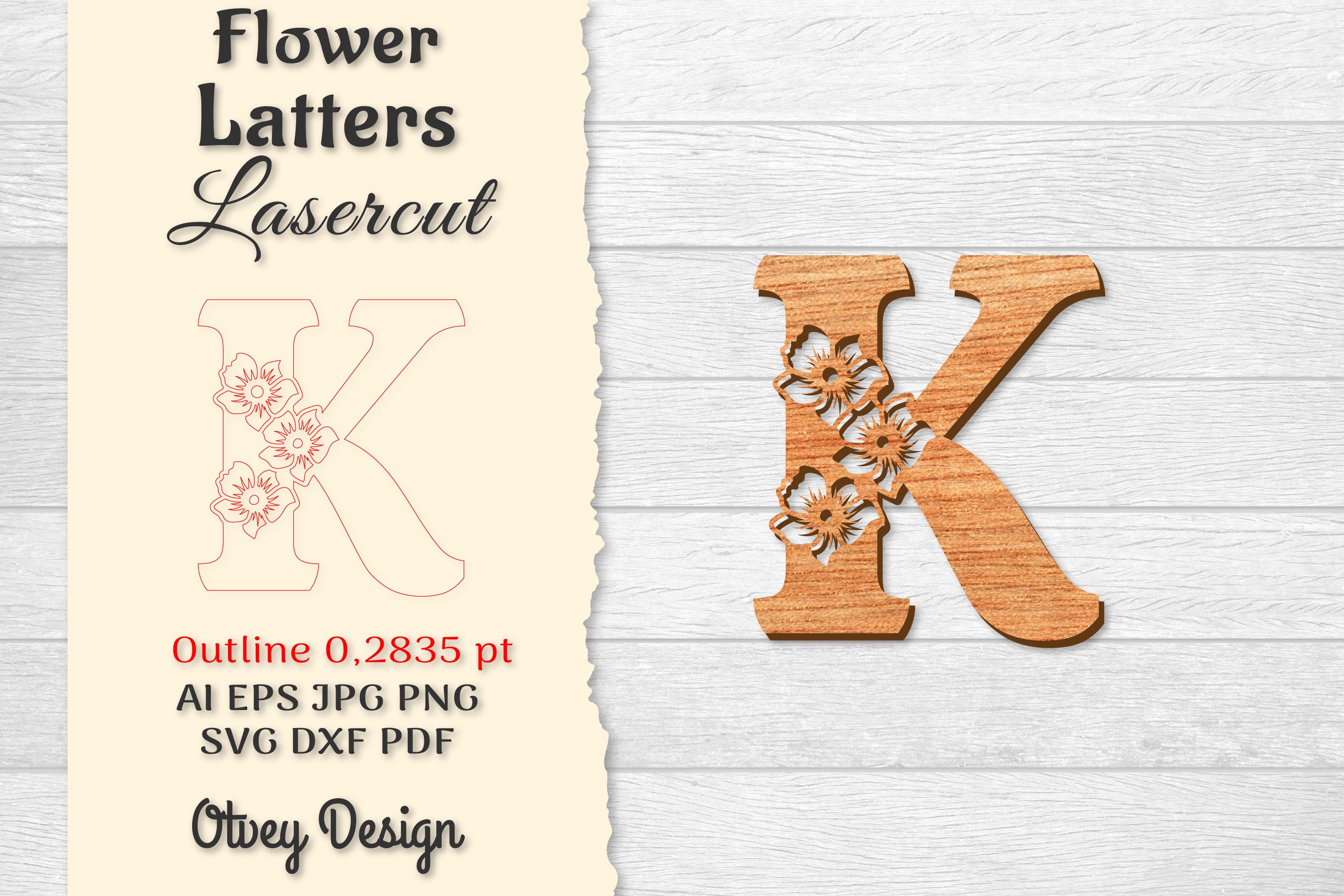 Flower Letters Laser Cut File SVG Bundle 112 - CraftNest - Digital Crafting and Art