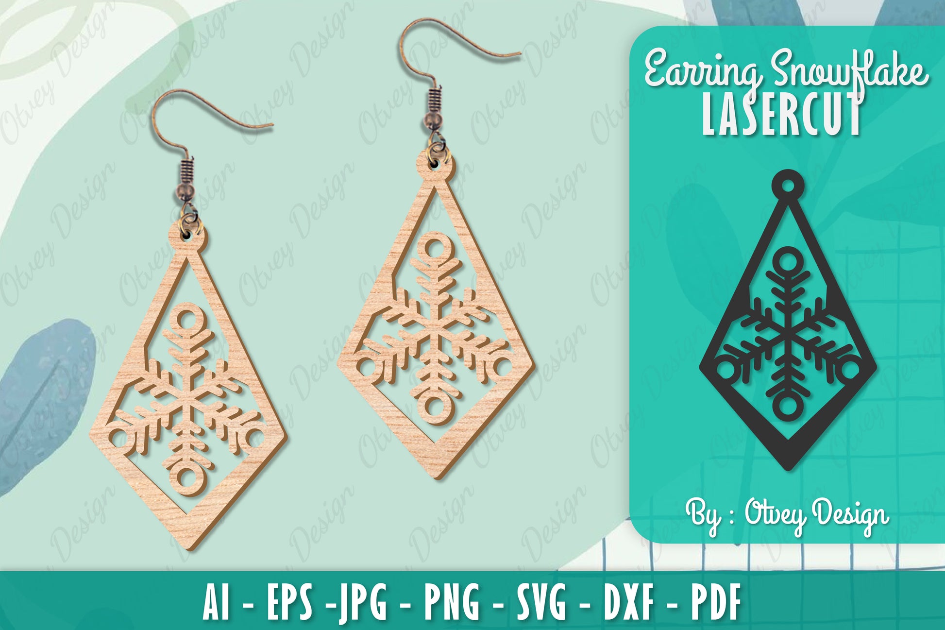 Snowflake Earring Lasercut SVG Bundle 67 - CraftNest - Digital Crafting and Art