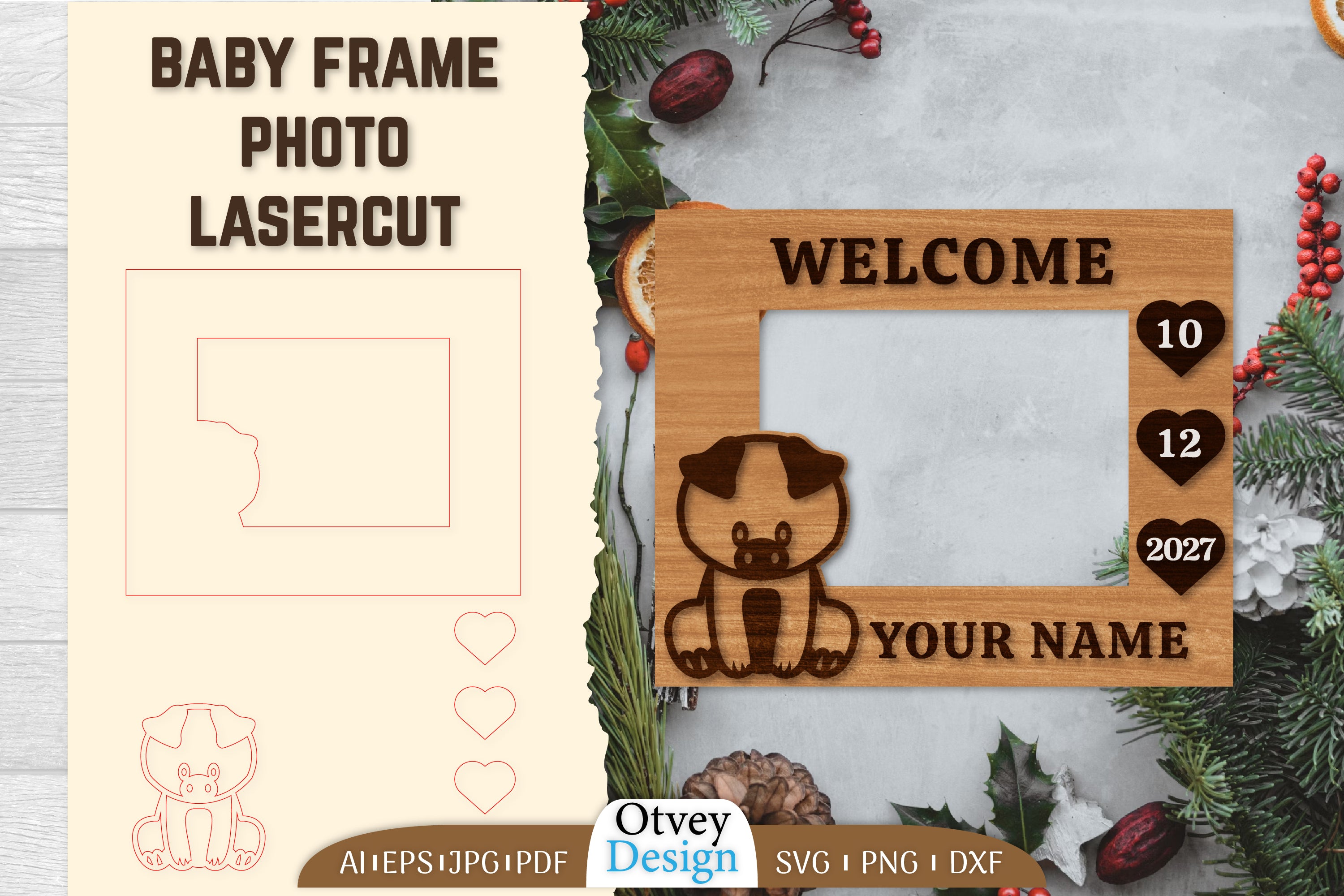 Baby Newborn Photo Frame SVG Bundle 10 - CraftNest - Digital Crafting and Art