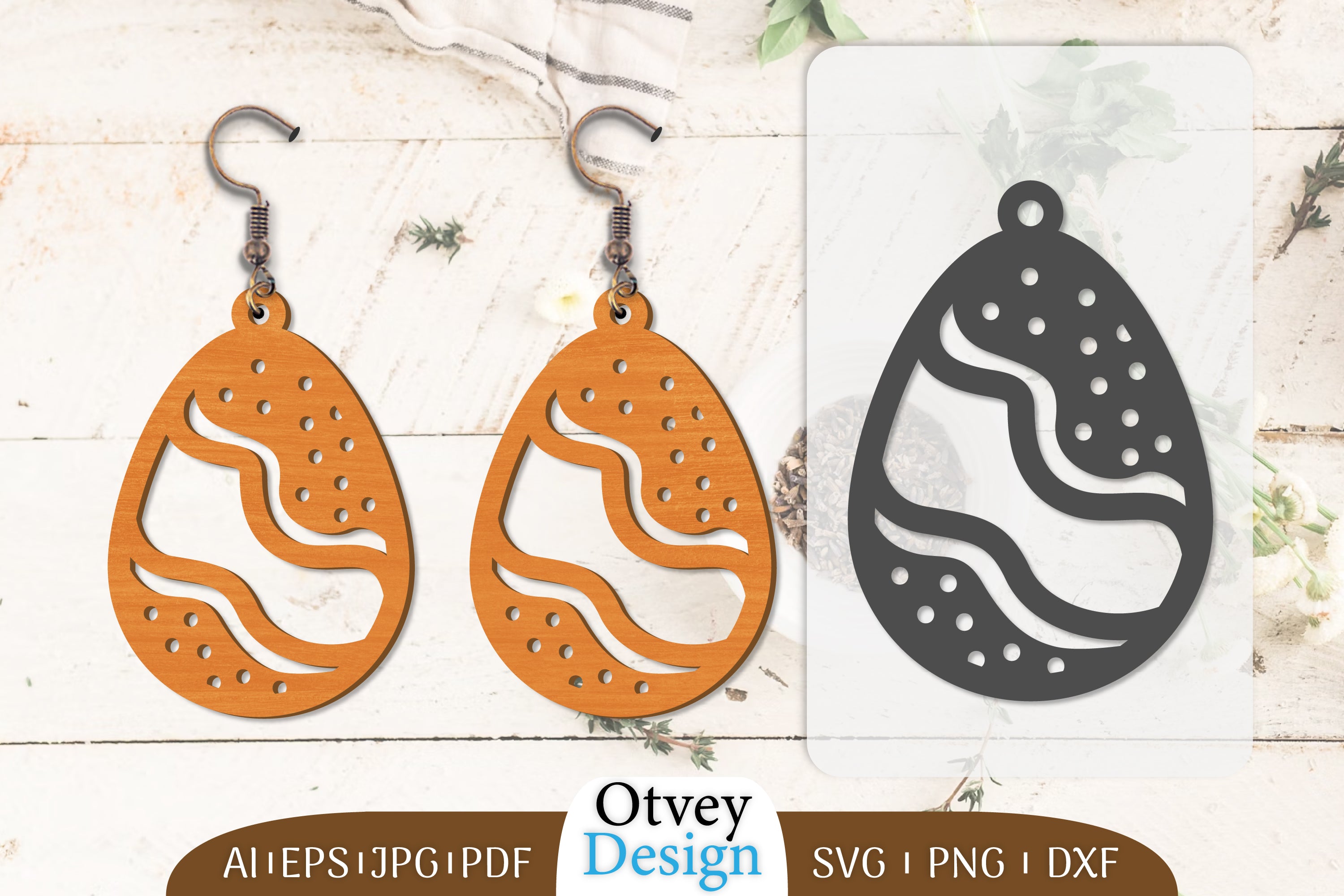Happy Easter Egg Earring Lasercut SVG Bundle 3 - CraftNest - Digital Crafting and Art