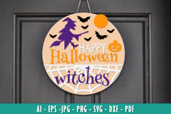 Halloween Round Wall Hanger Decoration SVG Bundle 3 - CraftNest - Digital Crafting and Art
