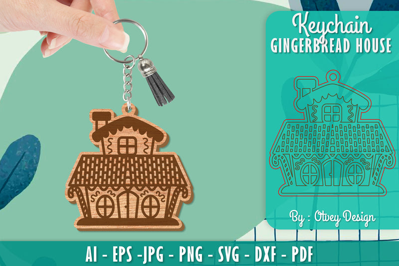 Gingerbread House Keychain Laser Cut SVG Bundle 2 - CraftNest - Digital Crafting and Art