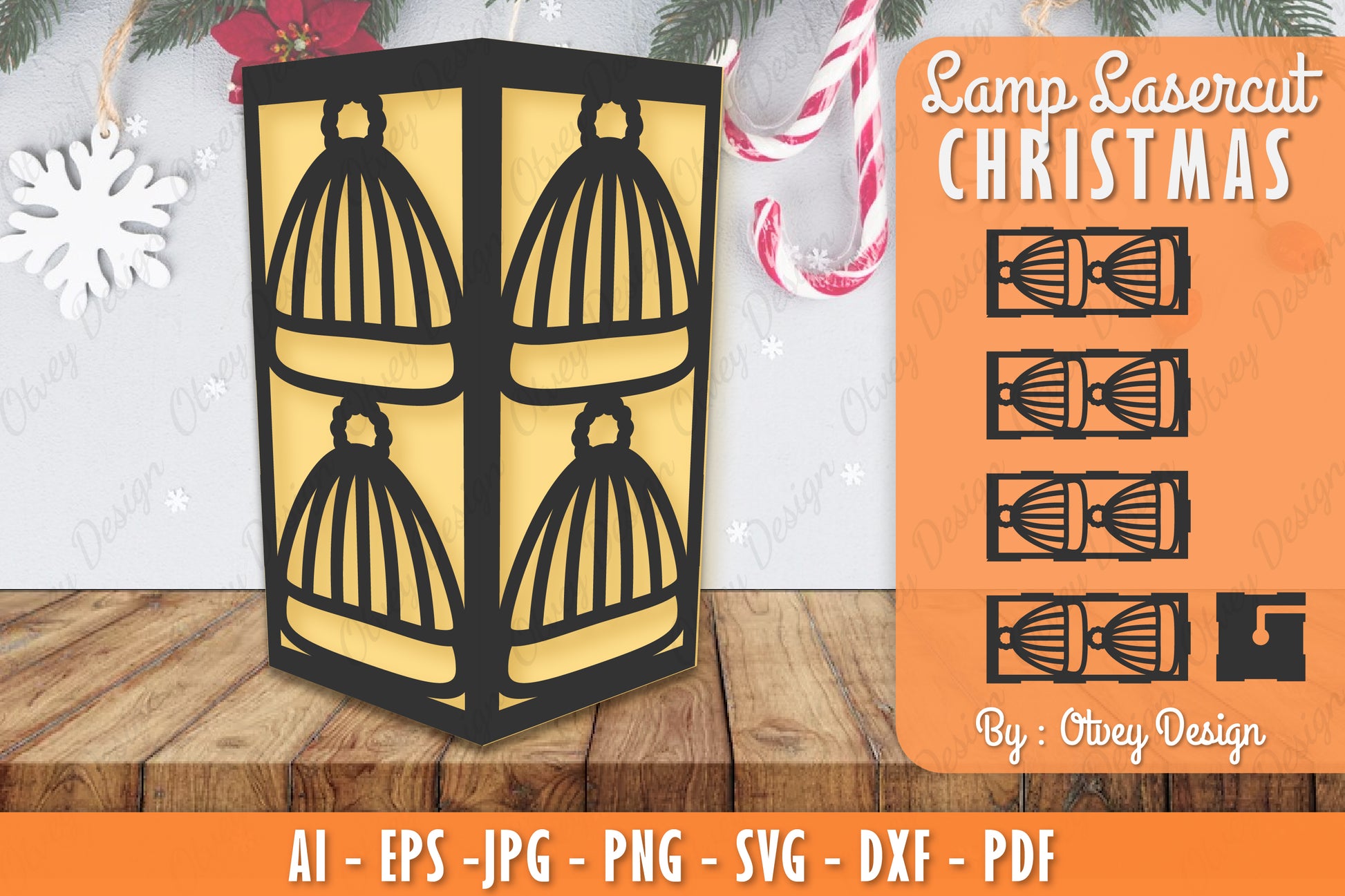 Christmas Lamp Lasercut SVG Bundle 3 - CraftNest - Digital Crafting and Art