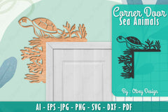 Sea Animals Door Corner Decoration Lasercut File SVG Bundle - CraftNest - Digital Crafting and Art