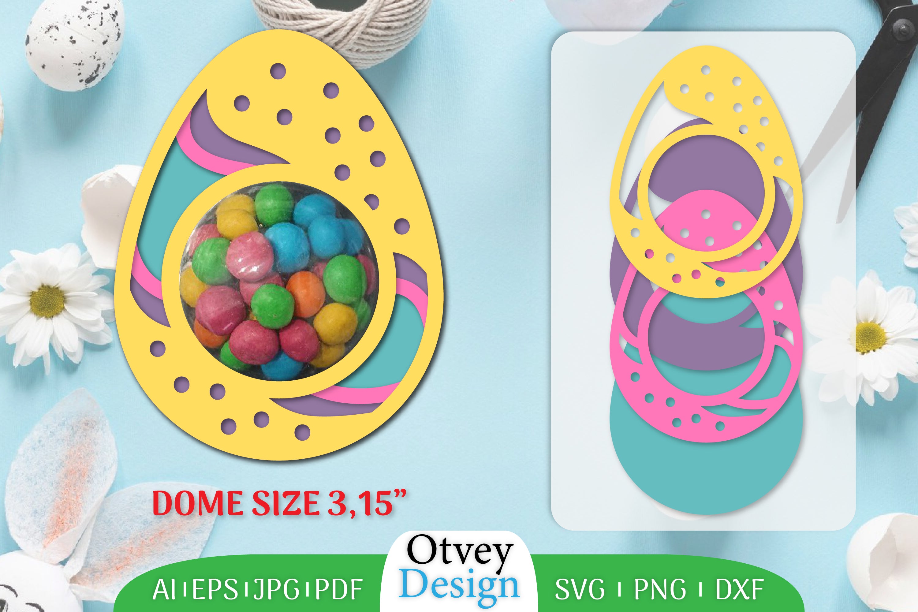 Candy Dome Easter Eggs SVG Bundle 3 - CraftNest - Digital Crafting and Art