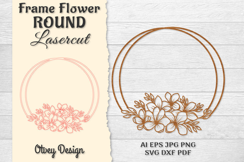 Frame Flower Round Lasercut SVG Bundle 11 - CraftNest - Digital Crafting and Art