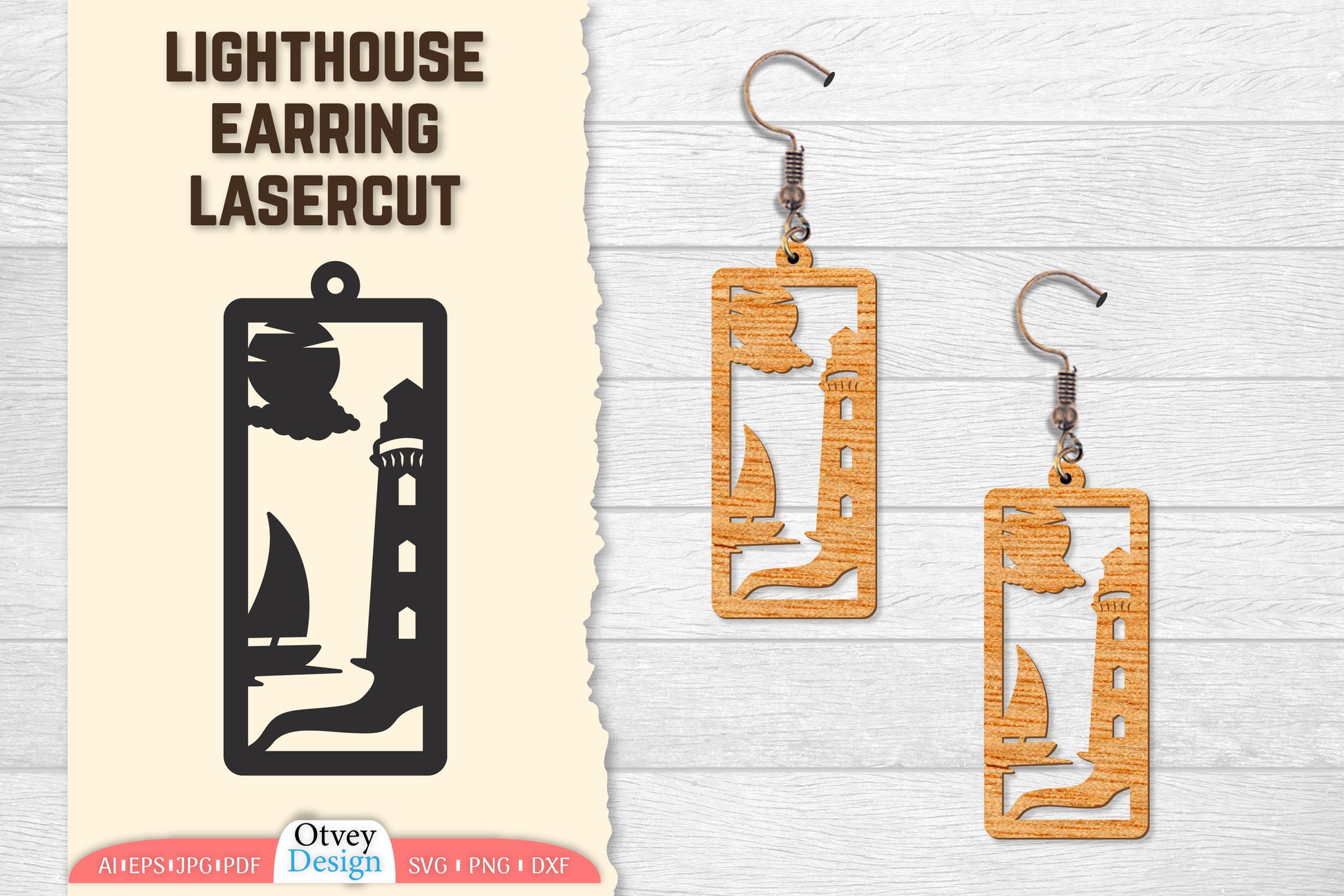 Lighthouse Earring Lasercut SVG Bundle 39 - CraftNest - Digital Crafting and Art