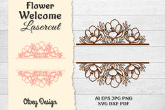 Flower Welcome Slip Lasercut SVG Bundle 11 - CraftNest - Digital Crafting and Art