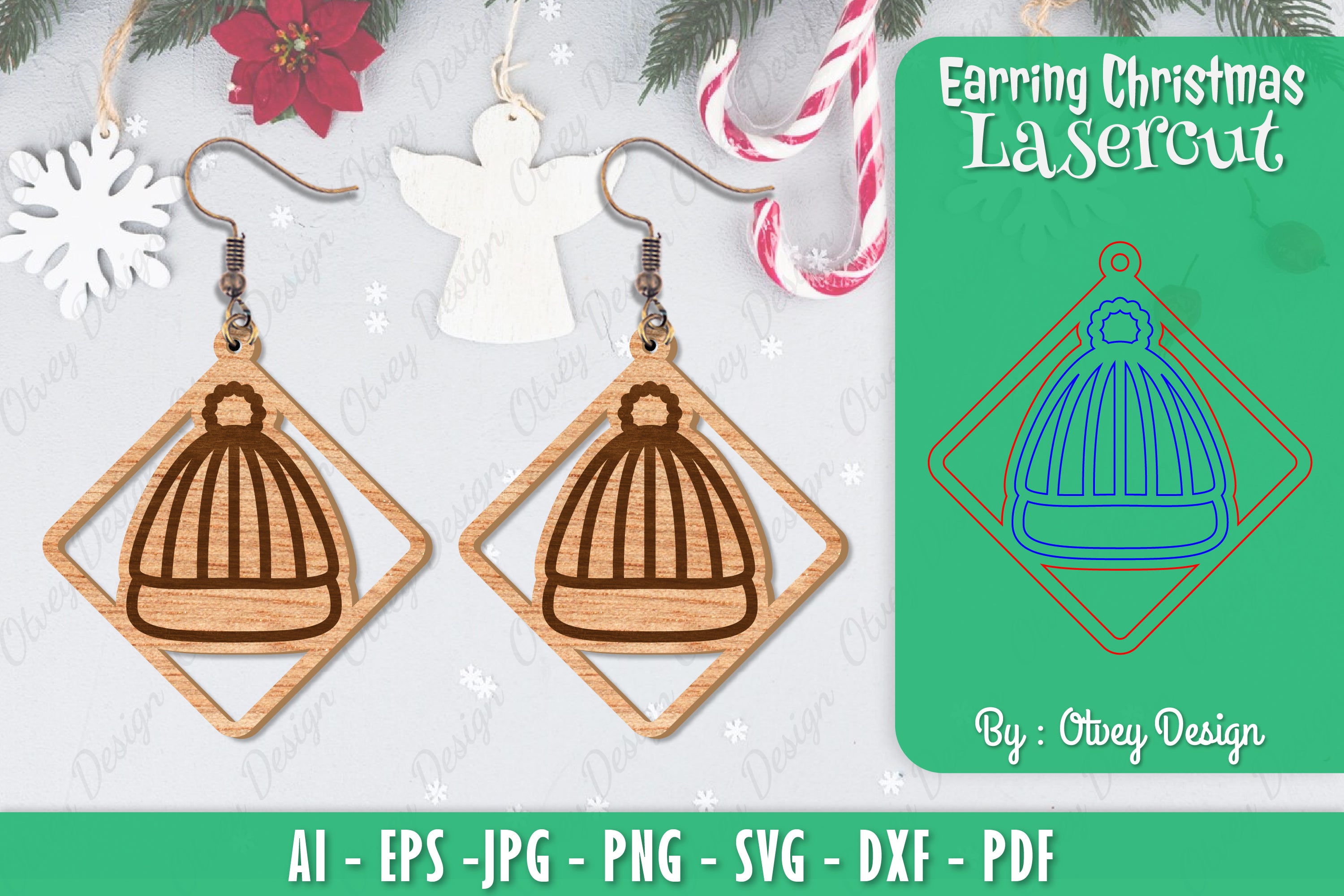Christmas Earrings SVG Bundle