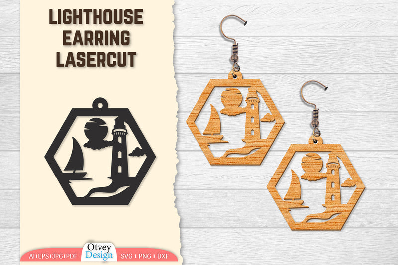 Lighthouse Earring Lasercut SVG Bundle 51 - CraftNest - Digital Crafting and Art