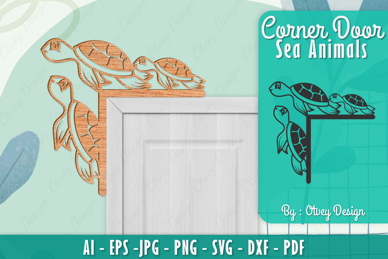 Sea Animals Door Corner Decoration SVG Bundle 12 - CraftNest - Digital Crafting and Art