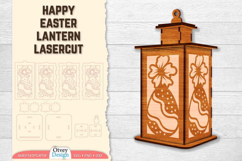 Happy Easter Lantern Lasercut SVG Bundle 3 - CraftNest - Digital Crafting and Art