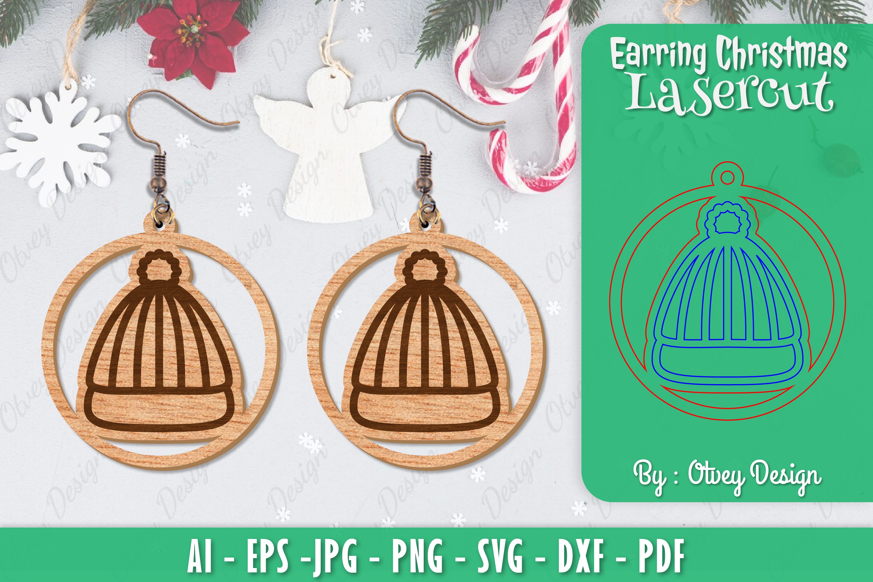 Christmas Earrings SVG Bundle