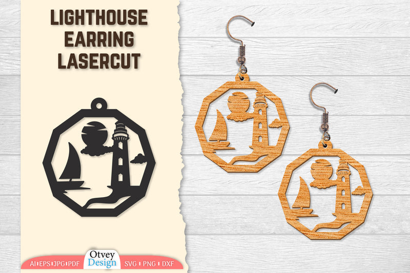 Lighthouse Earring Lasercut SVG Bundle 74 - CraftNest - Digital Crafting and Art