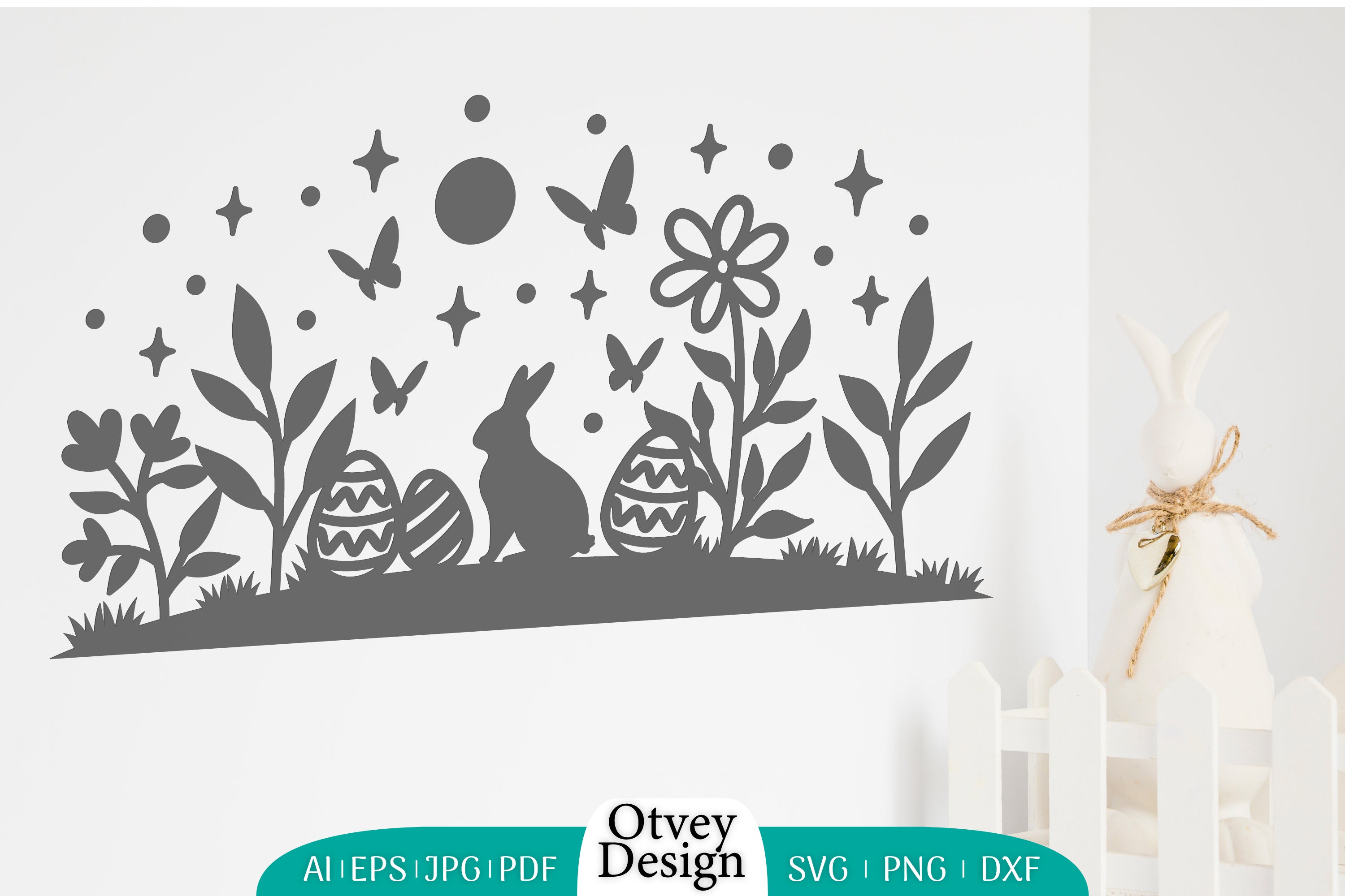 Easter Bunny Garden Scene SVG Bundle 1 - CraftNest - Digital Crafting and Art