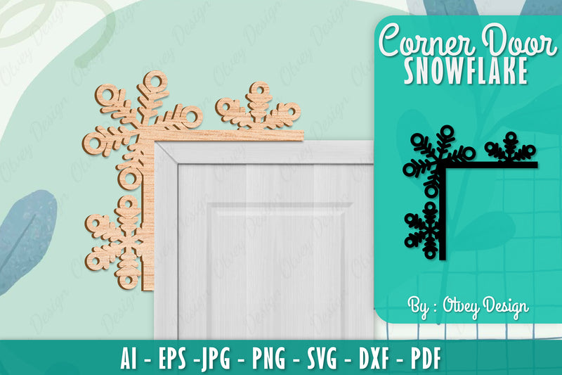 Snowflake Corner Door SVG Bundle 3 - CraftNest - Digital Crafting and Art