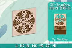 Snowflake 3D Layered Lasercut SVG Bundle 3 - CraftNest - Digital Crafting and Art
