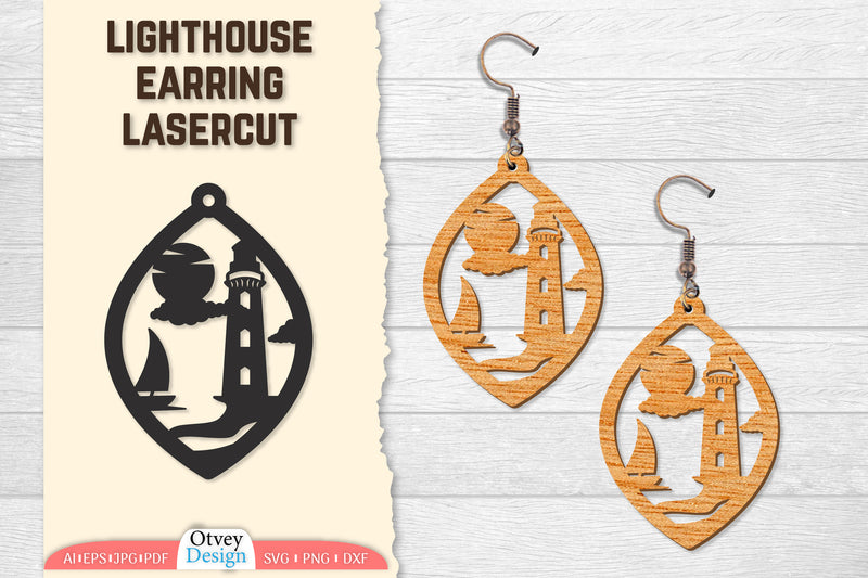 Lighthouse Earring Lasercut SVG Bundle 27 - CraftNest - Digital Crafting and Art