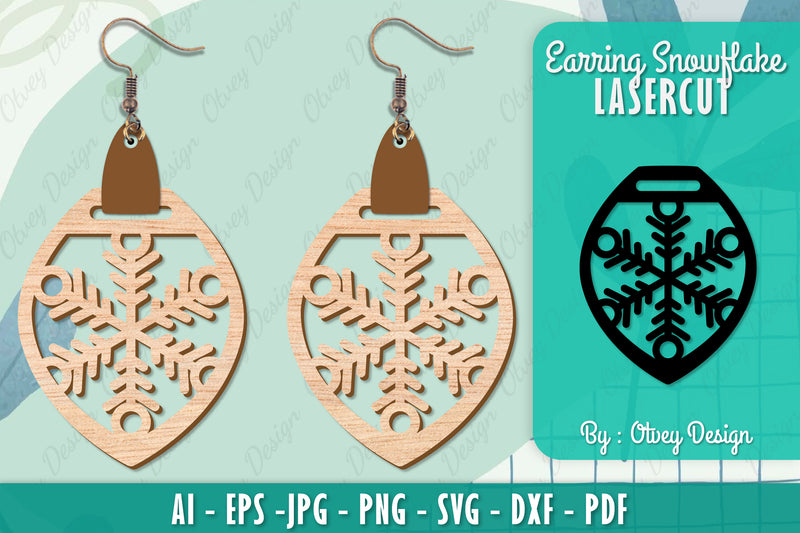Snowflake Earring Lasercut SVG Bundle 147 - CraftNest - Digital Crafting and Art