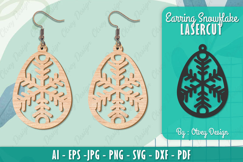 Snowflake Earring Lasercut SVG Bundle 51 - CraftNest - Digital Crafting and Art