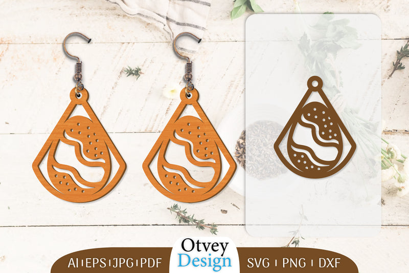 Happy Easter Egg Earring Lasercut SVG Bundle 39 - CraftNest - Digital Crafting and Art