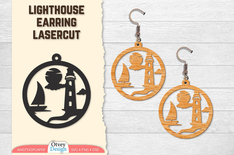 Lighthouse Earring Lasercut SVG Bundle 15 - CraftNest - Digital Crafting and Art