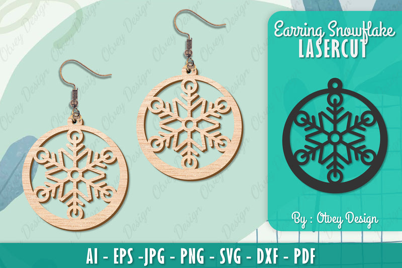 Snowflake Earring Lasercut SVG Bundle 100 - CraftNest - Digital Crafting and Art