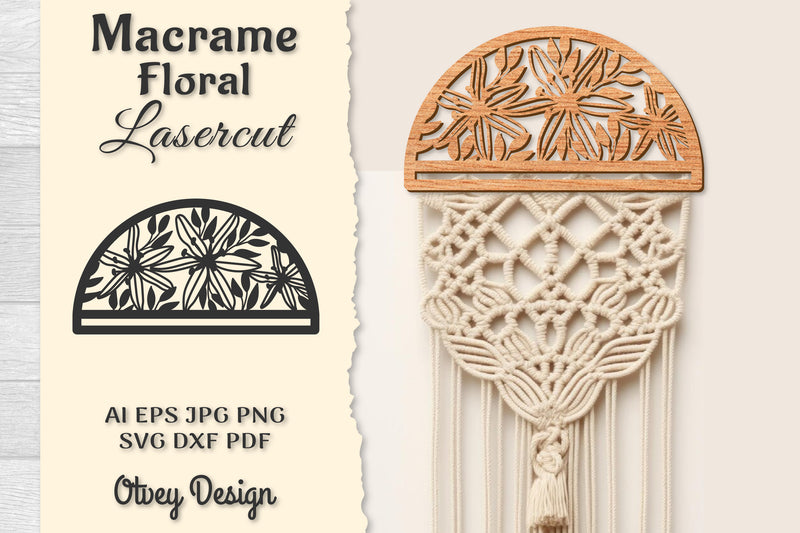 Macrame Frame Floral Lasercut SVG Bundle 12 - CraftNest - Digital Crafting and Art