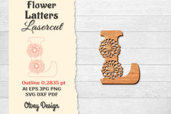 Flower Letters Laser Cut File SVG Bundle 21 - CraftNest - Digital Crafting and Art