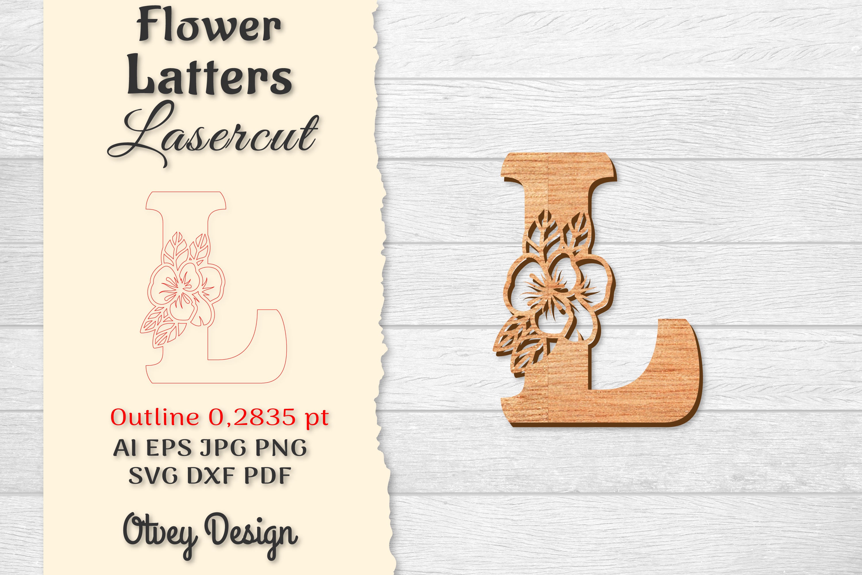 Flower Letters Laser Cut File SVG Bundle 86 - CraftNest - Digital Crafting and Art
