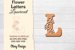 Flower Letters Laser Cut File SVG Bundle 125 - CraftNest - Digital Crafting and Art