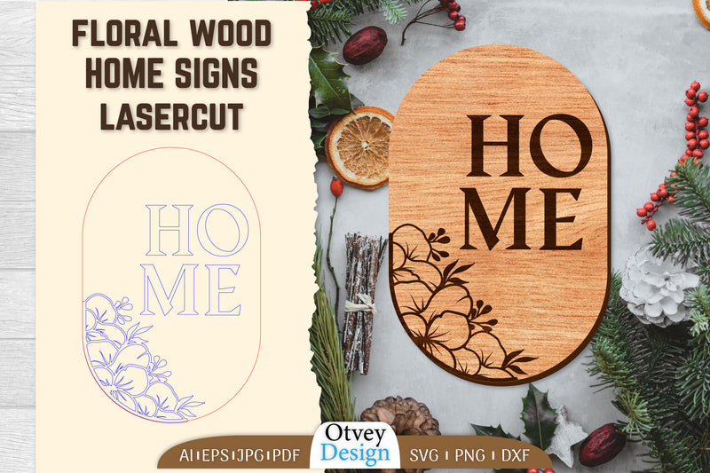 Floral Home Wood Signs SVG Bundle 12 - CraftNest - Digital Crafting and Art