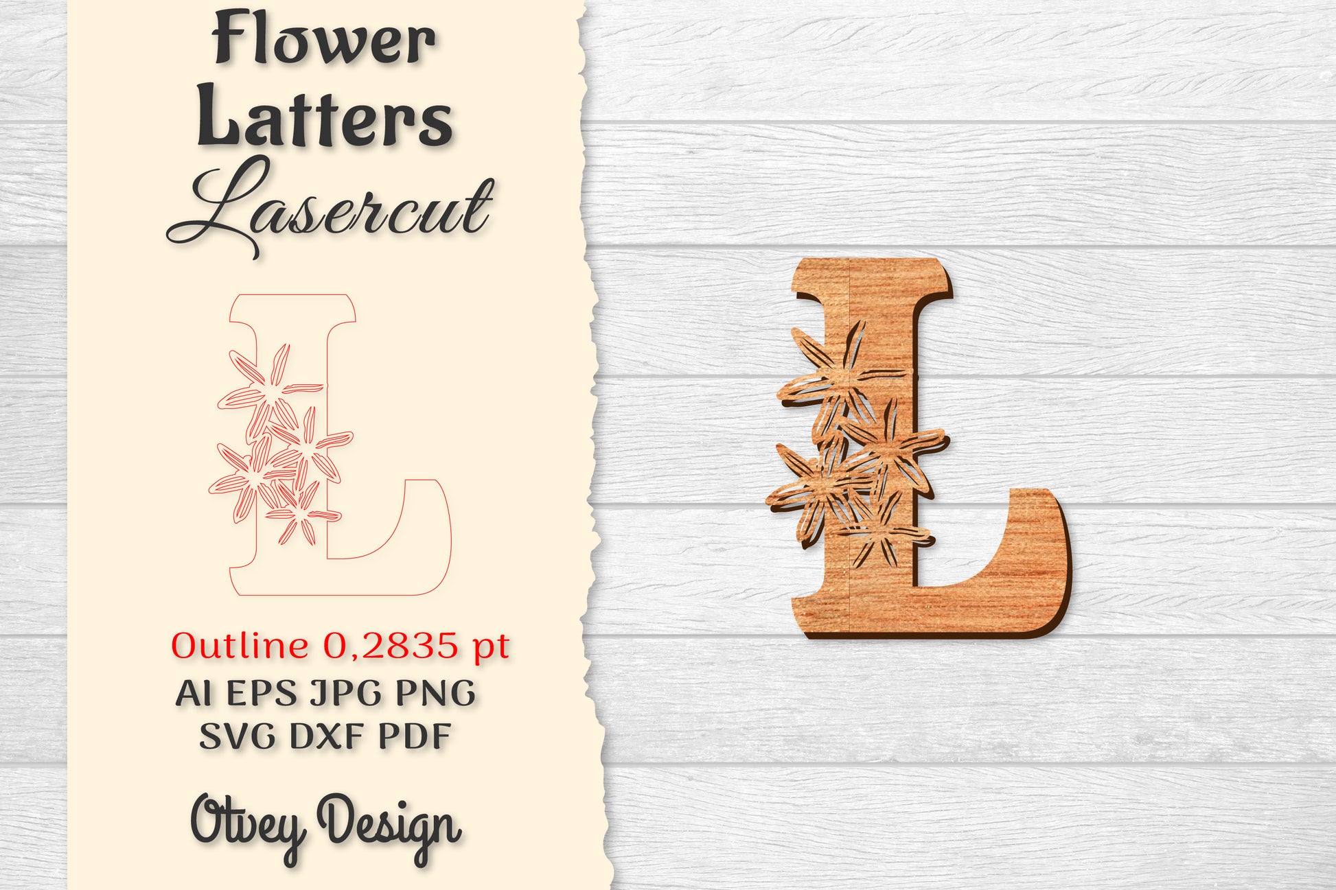 Flower Letters Laser Cut File SVG Bundle 35 - CraftNest - Digital Crafting and Art