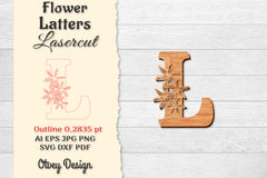 Flower Letters Laser Cut File SVG Bundle 35 - CraftNest - Digital Crafting and Art