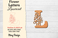 Flower Letters Laser Cut SVG Bundle 157 - CraftNest - Digital Crafting and Art