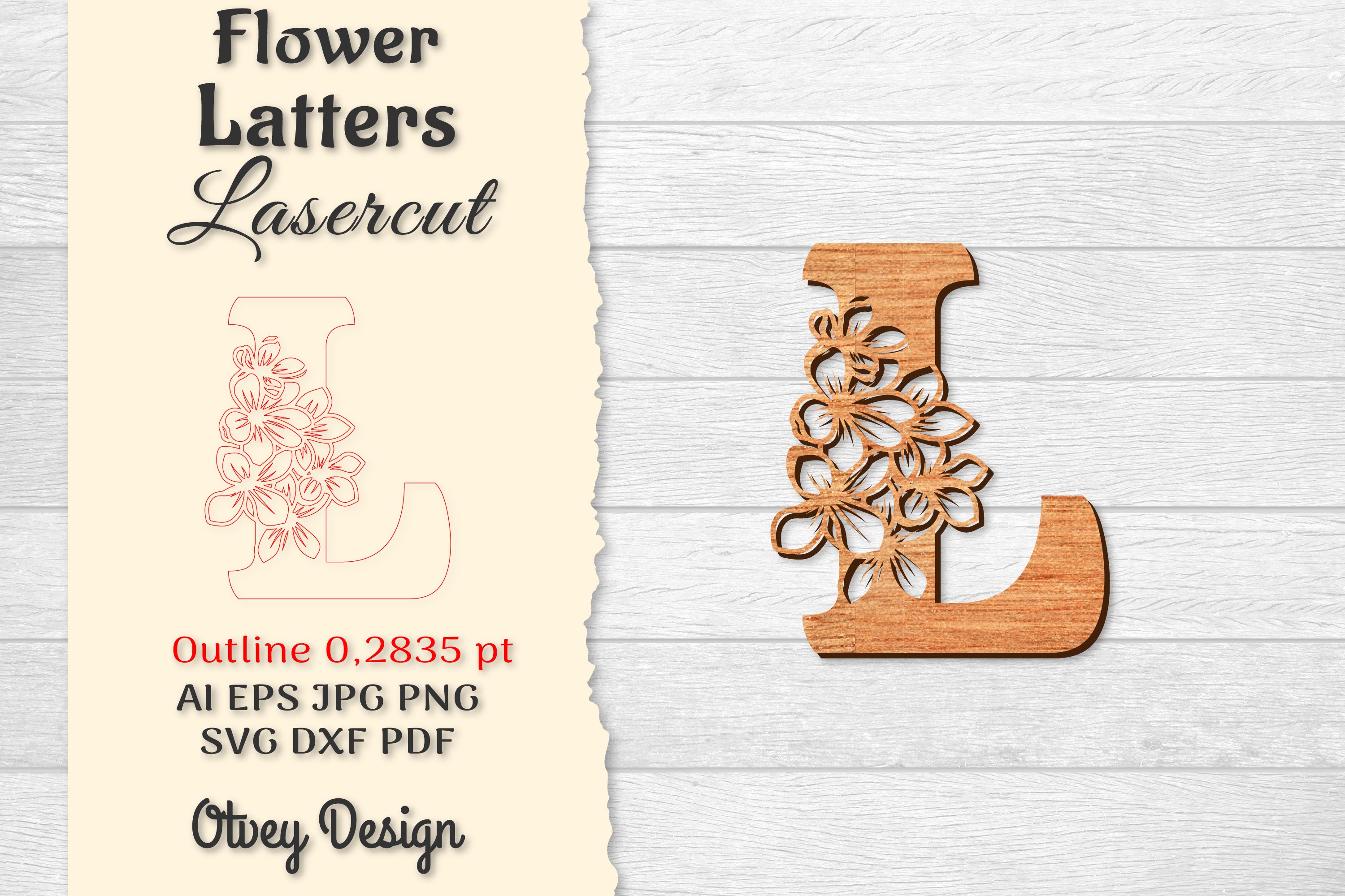Flower Letters Laser Cut SVG Bundle 157 - CraftNest - Digital Crafting and Art