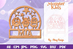 Monsters Kids Name Sign Lasercut SVG Bundle 12 - CraftNest - Digital Crafting and Art