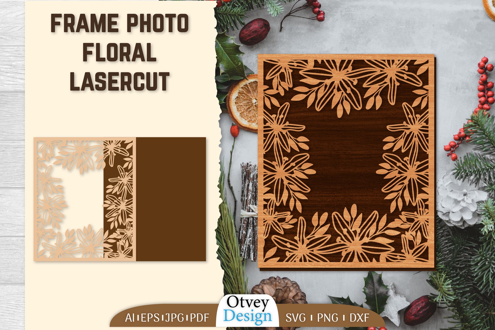 Floral Lasercut Frame Photo SVG Bundle 9 - CraftNest - Digital Crafting and Art