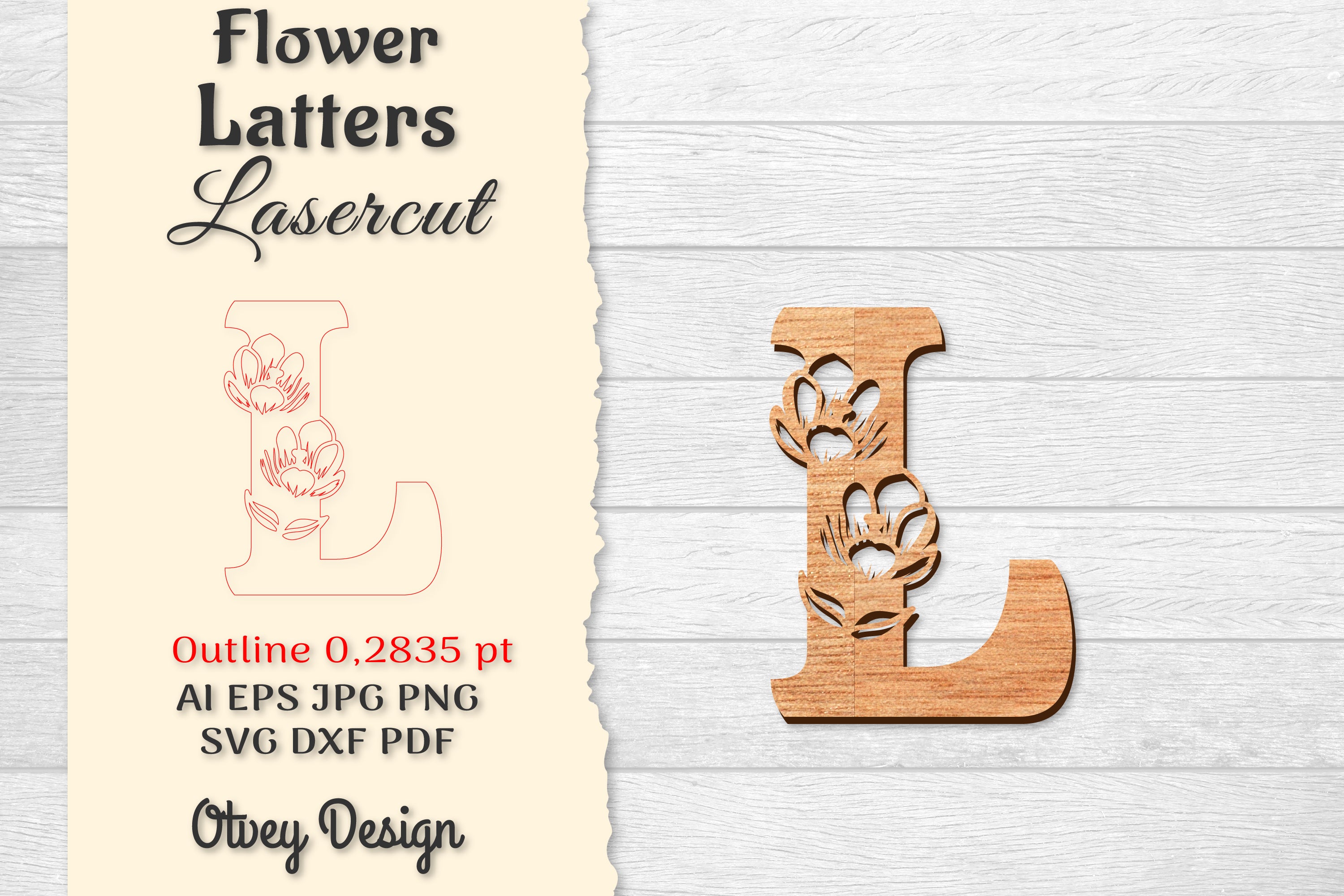 5 Flower Letters Laser Cut SVG Bundle 96 - CraftNest - Digital Crafting and Art