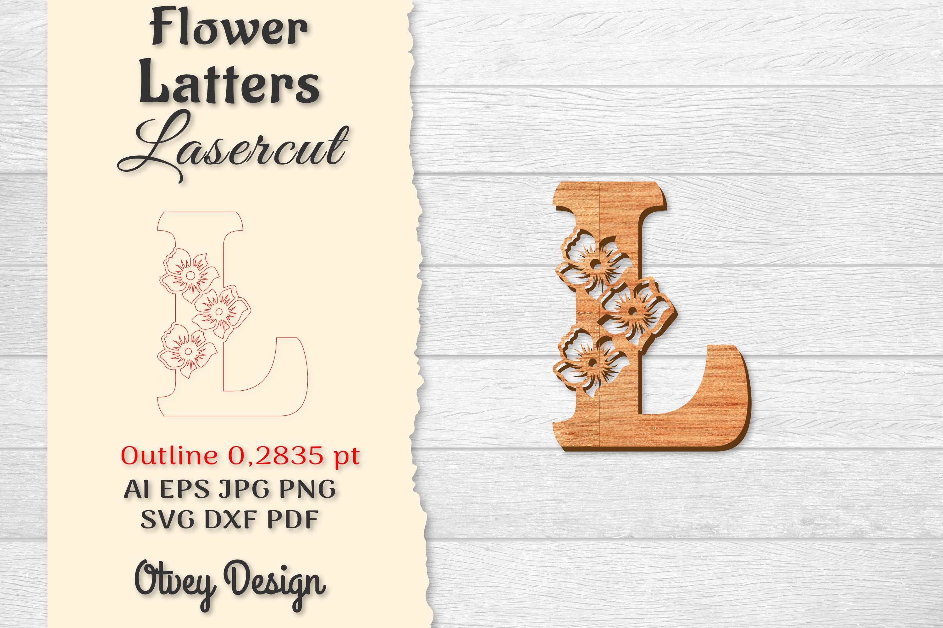 Flower Letters Laser Cut SVG Bundle 131 - CraftNest - Digital Crafting and Art