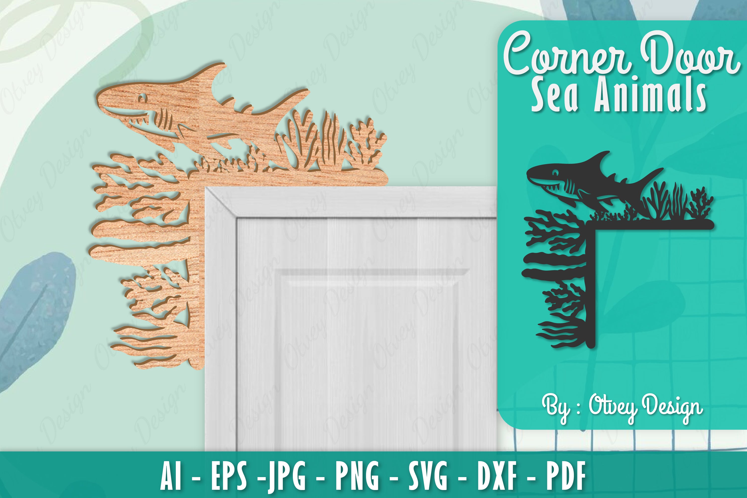 Sea Animals Door Corner Decoration SVG Bundle 3 - CraftNest - Digital Crafting and Art