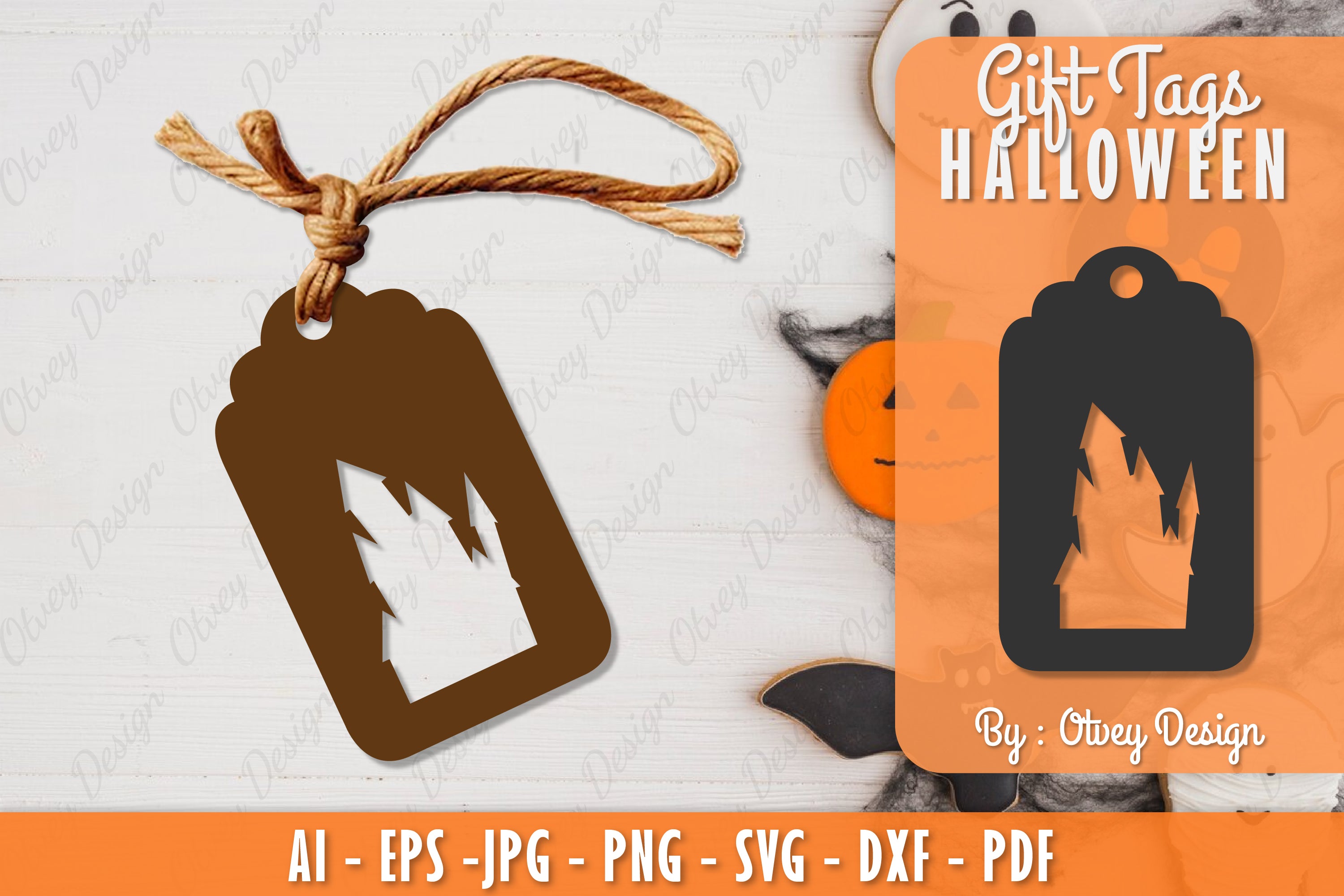 Halloween Gift Tags SVG Bundle 4 - CraftNest - Digital Crafting and Art